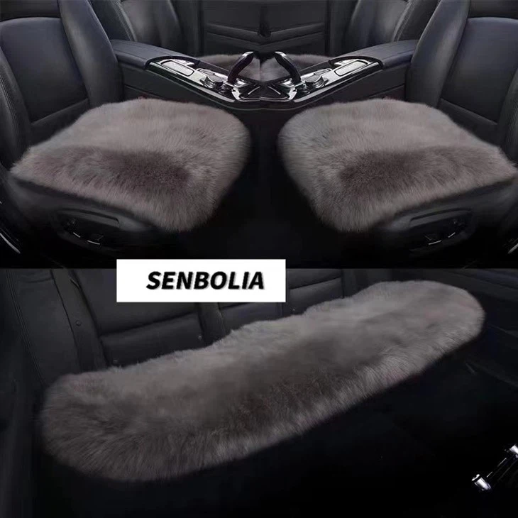 Real Fur Fashion Car Seat Cushion 3 Pcs/set
