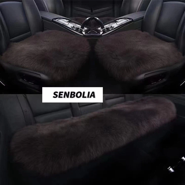 Real Fur Fashion Car Seat Cushion 3 Pcs/set